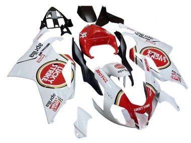 Custom 2003-2006 Aprilia RSV1000 Motorcycle Fairings - White Red Lucky Strike Motul 34 UK