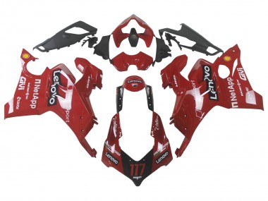 Custom 2020-2021 Ducati Panigale V4 V4S Motorcycle Fairing - Red Glossy Black Lenovo 117 UK