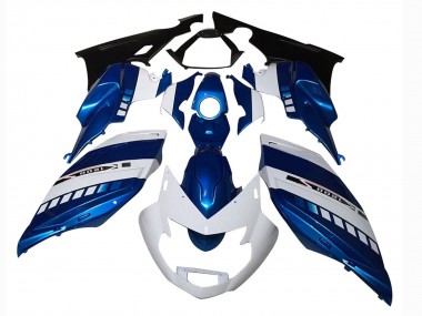 Custom 2005-2010 BMW K1200S Motorcycle Fairings - White Blue UK