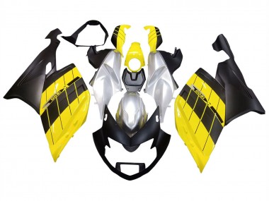 Custom 2005-2010 BMW K1200S Motorcycle Fairings - Yellow Silver Matte Black UK