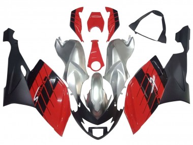 Custom 2005-2010 BMW K1200S Motorcycle Fairings - Silver Red Black UK