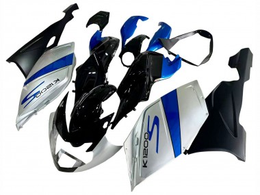 Custom 2005-2010 BMW K1200S Bike Fairings - Silver Blue Black UK