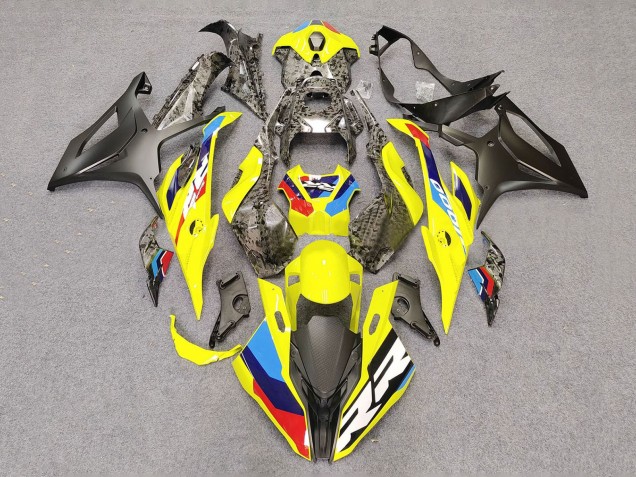 2023-2024 BMW S1000RR Motorcycle Fairings - Yellow Carbon Fiber UK
