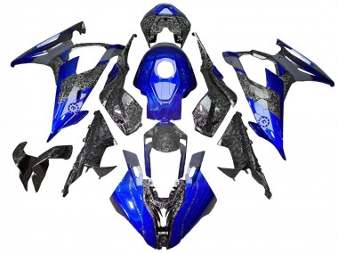 Custom 2019-2022 BMW S1000RR Motorcycle Fairings - Blue Forged Carbon Fiber UK