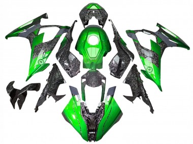 Custom 2019-2022 BMW S1000RR Motorcycle Fairings - Green Forged Carbon Fiber UK