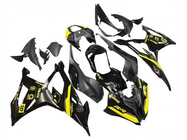 Custom 2019-2022 BMW S1000RR Motorcycle Fairings - Glossy Black Yellow UK