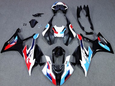 Custom 2019-2022 BMW S1000RR Motorcycle Fairings - Black White Blue UK
