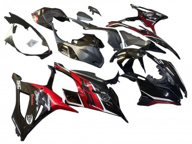 Custom 2019-2022 BMW S1000RR Motorcycle Fairings - Black Dark Red UK