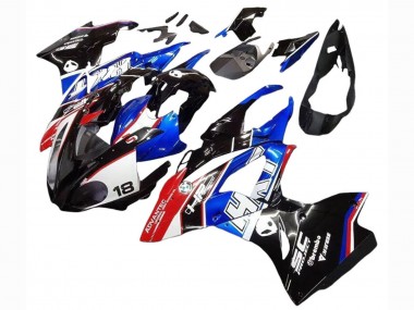 Custom 2017-2018 BMW S1000RR Motorcycle Fairings Kits - White Blue Red Glossy Black UK