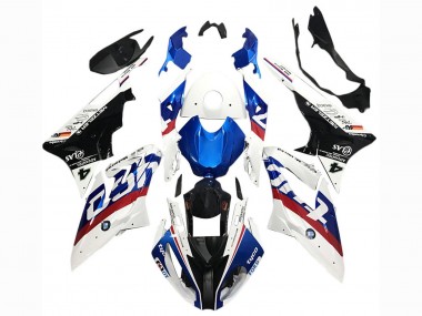 Custom 2017-2018 BMW S1000RR Motorcycle Fairings - White Blue Red Glossy Black Tyco UK