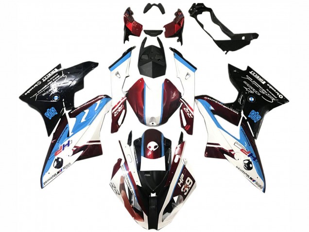 2015-2016 BMW S1000RR Bike Fairings - White Red Blue Glossy Black UK