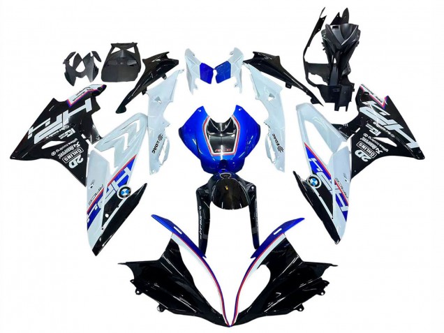 2015-2016 BMW S1000RR Motorcycle Fairing Kits - White Blue Glossy Black UK