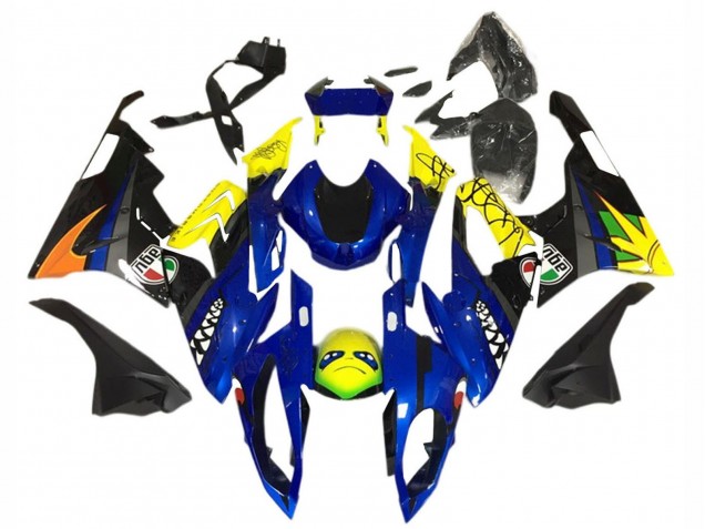 2015-2016 BMW S1000RR Motorcycle Fairing - Yellow Blue Black Shark UK