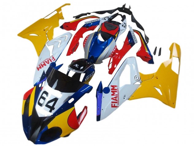 2015-2016 BMW S1000RR Motorcycle Fairings - Yellow White Blue Fiamm 64 UK