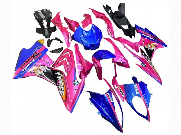 2015-2016 BMW S1000RR Motorcycle Fairings - Pink Blue Shark UK