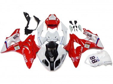 Custom 2009-2014 BMW S1000RR Motorcycle Fairings - White Red UK