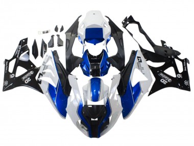 Custom 2009-2014 BMW S1000RR Motorcycle Fairings - White Blue Glossy Black Castrol UK