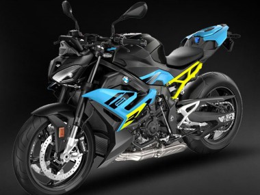 Custom 2021-2025 BMW S1000R Motorcycle Fairings - Black Light Blue Yellow UK