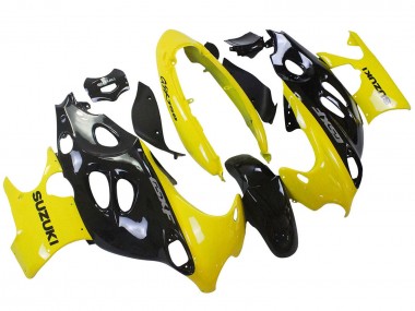 Custom 2004-2006 Suzuki GSX600F/GSX750F Motorcycle Fairings - Glossy Black Yellow UK