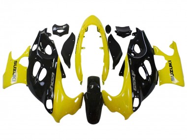 Custom 2004-2006 Suzuki GSX600F/GSX750F Motorcycle Fairings - Glossy Black Yellow UK