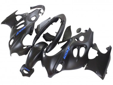 Custom 2004-2006 Suzuki GSX600F/GSX750F Motorcycle Fairings - Matte Black with Blue Logo UK