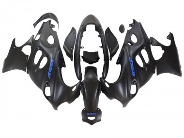 Custom 2004-2006 Suzuki GSX600F/GSX750F Motorcycle Fairings - Matte Black with Blue Logo UK