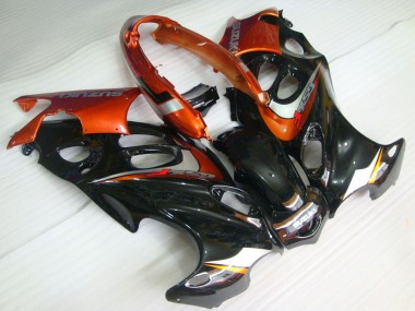 Custom 2004-2006 Suzuki GSX600F/GSX750F Motorcycle Fairings - Glossy Black Orange UK