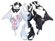 2023-2025 Kawasaki ZX6R Motorcycle Fairings - Black White with Flower UK
