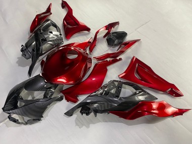 Custom 2023-2025 Kawasaki ZX6R Motorcycle Fairings - Red Carbon Fiber UK