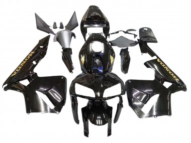 Custom 2005-2006 Honda CBR600RR Motorcycle Fairings - Black with Gold Logo UK