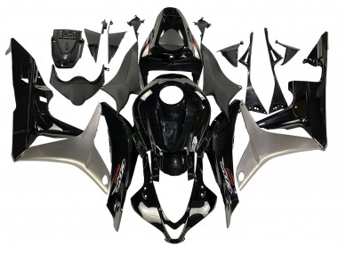Custom 2007-2008 Honda CBR600RR Motorcycle Fairing Kits - Silver Glossy Black UK