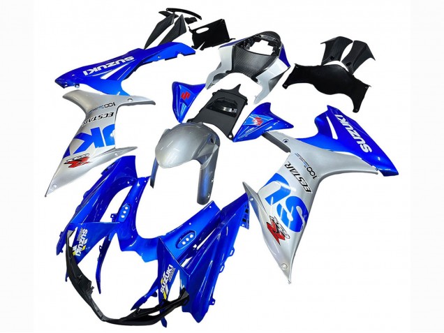 2011-2024 Suzuki GSXR 600 / GSXR 750 Motorcycle Fairings - Blue Silver Ecstar UK