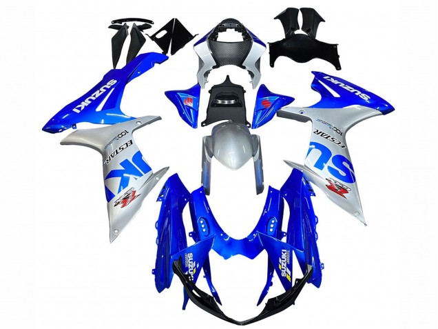 2011-2024 Suzuki GSXR 600 / GSXR 750 Motorcycle Fairings - Blue Silver Ecstar UK