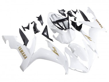 Custom 2004-2006 Yamaha YZF 1000 R1 Motorcycle Fairings - White Gold Decals UK