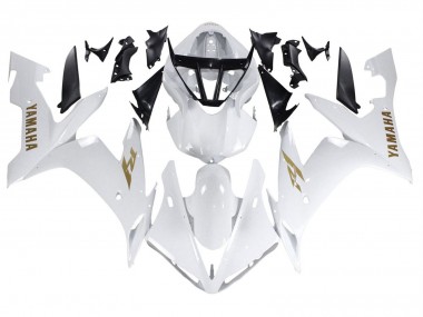 Custom 2004-2006 Yamaha YZF 1000 R1 Motorcycle Fairings - White Gold Decals UK