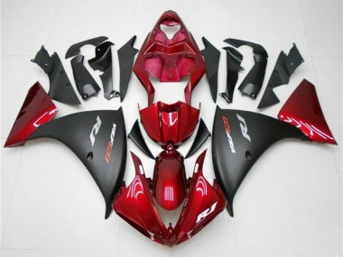 Custom 2009-2011 Yamaha YZF 1000 R1 Motorcycle Fairings - Red Matte Black UK