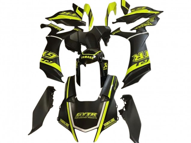 2020-2025 Yamaha YZF 1000 R1 Motorcycle Fairings - Glossy Black Fluorescent Yellow UK