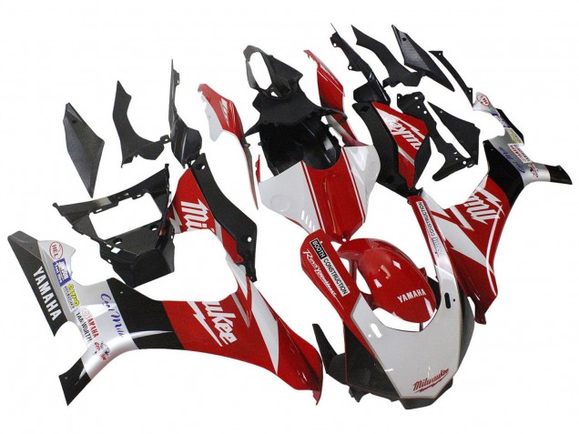 2020-2025 Yamaha YZF 1000 R1 Motorcycle Fairings - White Red Black Milwaukee UK