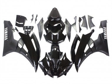 Custom 2006-2007 Yamaha YZF 600 R6 Motorcycle Fairings - Glossy Black Matte Black UK