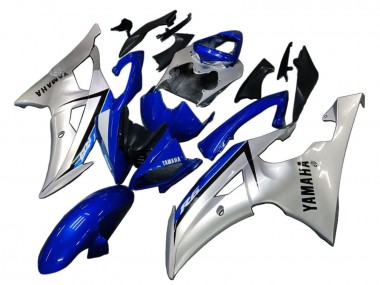 Custom 2008-2016 Yamaha YZF 600 R6 Motorcycle Fairings - Silver Blue UK