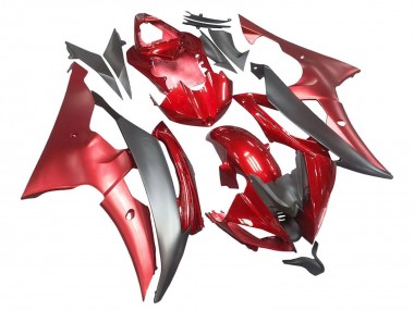 Custom 2008-2016 Yamaha YZF 600 R6 Motorcycle Fairings - Red Grey UK