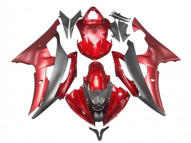 Custom 2008-2016 Yamaha YZF 600 R6 Motorcycle Fairings - Red Grey UK