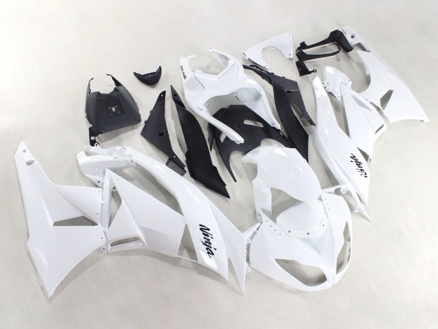 2009-2012 Kawasaki ZX6R Motorcycle Fairings - White Black Ninja UK