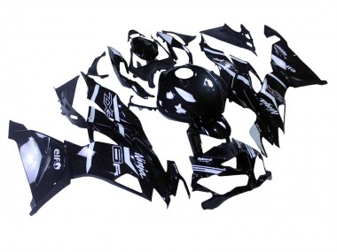 Custom 2019-2022 Kawasaki ZX6R Motorcycle Fairings - Glossy Black White UK