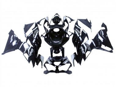 Custom 2019-2022 Kawasaki ZX6R Motorcycle Fairings - Glossy Black White UK