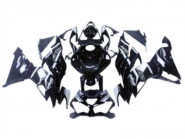 Custom 2019-2022 Kawasaki ZX6R Motorcycle Fairings - Glossy Black White UK