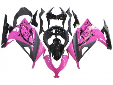 Custom 2013-2024 Kawasaki EX300 Motorcycle Fairings - Pink Black UK