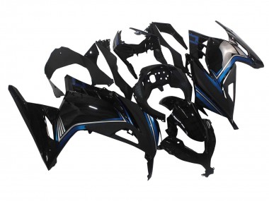 Custom 2013-2024 Kawasaki EX300 Motorcycle Fairings - Glossy Black Blue UK