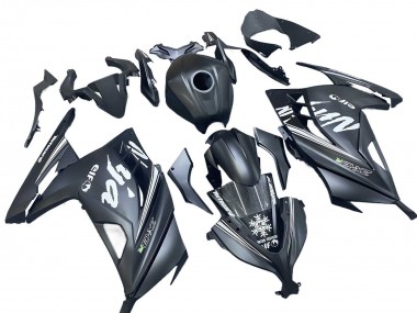 Custom 2013-2024 Kawasaki EX300 Motorcycle Fairings - Matte Black White Elf Snow UK