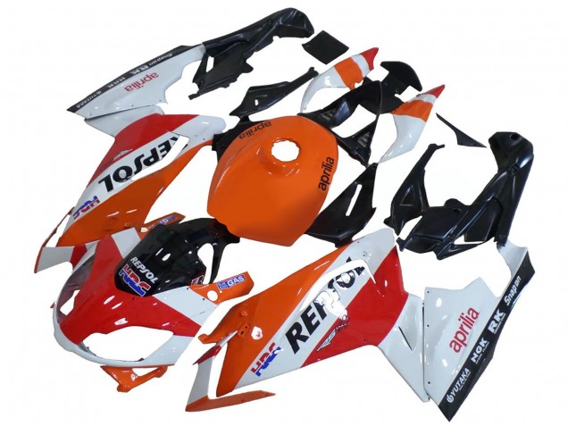 2006-2011 Aprilia RS125 Motorcycle Fairings - White Orange Red Repsol UK